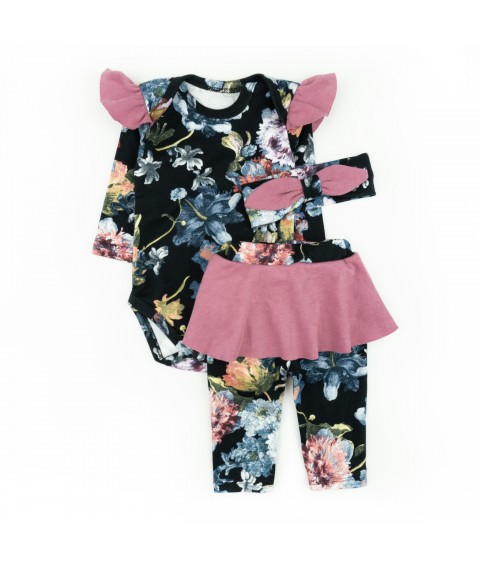 Children's elegant romantic set of three items Malena Blue; Pink 9-52 68 cm (9-52ts-rv)