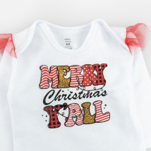 Праздничный комплект для девочки 3в1 с юбкой Merry cristmas  Dexter`s  Білий d3-51-59  74 см (d3-51-59)
