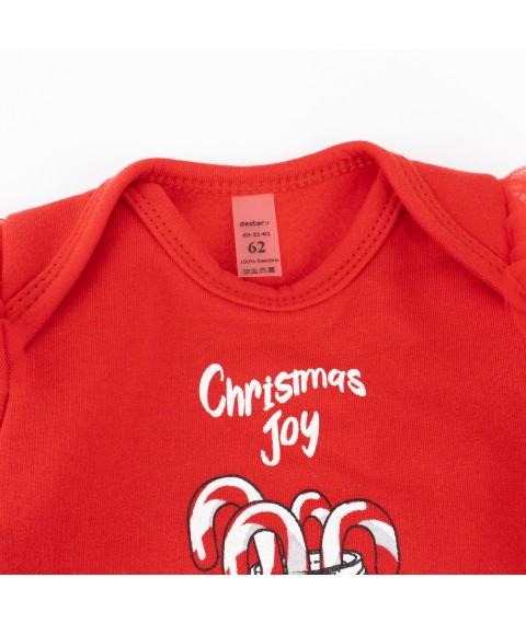 Праздничный комплект для девочки 3в1 с юбкой Cristmas Joy  Dexter`s  Червоний d3-51-61  80 см (d3-51-61)