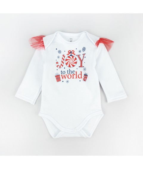 Праздничный комплект для девочки 3в1 с юбкой Joy to the world  Dexter`s  Білий d3-51-62  86 см (d3-51-62)
