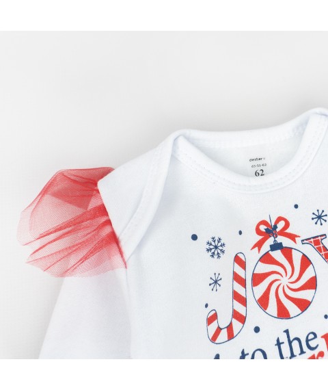 Праздничный комплект для девочки 3в1 с юбкой Joy to the world  Dexter`s  Білий d3-51-62  86 см (d3-51-62)