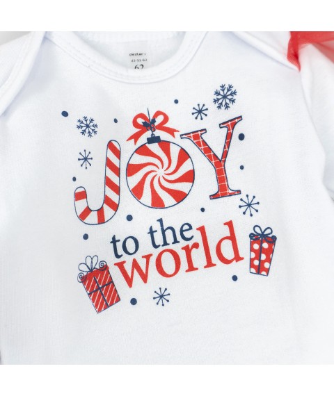 Праздничный комплект для девочки 3в1 с юбкой Joy to the world  Dexter`s  Білий d3-51-62  86 см (d3-51-62)