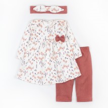 Комплект для девочки 3в1 Нежность  Dexter`s  Молочный;Розовый d9-53нж  68 см (d9-53нж)