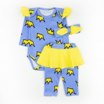 Set of three items for girls My Crown Dexter`s Blue; Yellow 9-52 62 cm (d9-52kr-gb)