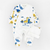 Комплект в роддом человечек с шапочкой Dino city  Dexter`s  Белый d940дн-ст-нв  56 см (d940дн-ст-нв)