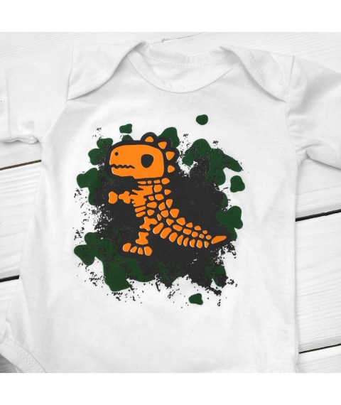 Комплект боди с шортами Dino Skeleton   Dexter`s  Белый;Хаки 128  74 см (d128-1дн-ск)