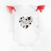 Bodysuit with tulle skirt Christmas Dexter`s White; Red 3-51 86 cm (d3-51б-нгтг)