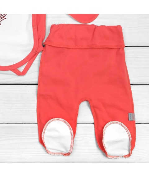 Baby bodysuit with rompers Dexter`s Feather Red; White 345 56 cm (d345pr-kr)