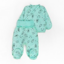 Набор в роддом распашонка и ползунки с начесом Milk  Dexter`s  Ментол d387млк-мт-бз  56 см (d387млк-мт-бз)