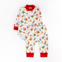 Body and pants for babies from three months Snowman with Dexter`s nachos White; Red 307 86 cm (d307ng-b-ngtg)