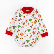 Body and pants for babies from three months Snowman with Dexter`s nachos White; Red 307 86 cm (d307ng-b-ngtg)