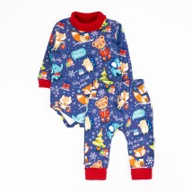 Christmas Fox Dexter`s golf bodysuit with pants Purple; Red 307 74 cm (d307ls-f-ngtg)