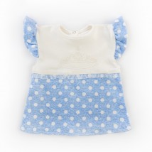 Комплект для девочки платье и трусики с вышивкой Princess  Dexter`s  Голубой 939-1гб  74 см (939-1гб)