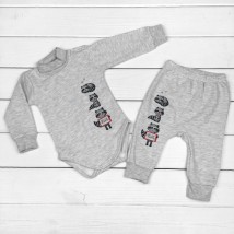 Set for a baby bodysuit and pants from three months Malena Gray 307 74 cm (307e-sr)