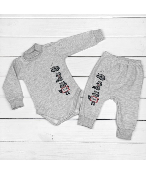 Set for a baby bodysuit and pants from three months Malena Gray 307 68 cm (307e-sr)