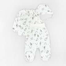 Set with a cap for newborns Milk made of Malena lining White 387 62 cm (d387млк)
