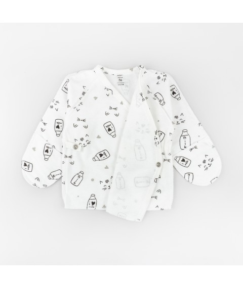 Set with a cap for newborns Milk made of Malena lining White 387 56 cm (d387млк)
