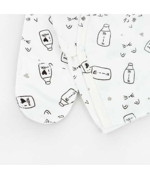 Set with a cap for newborns Milk made of Malena lining White 387 56 cm (d387млк)