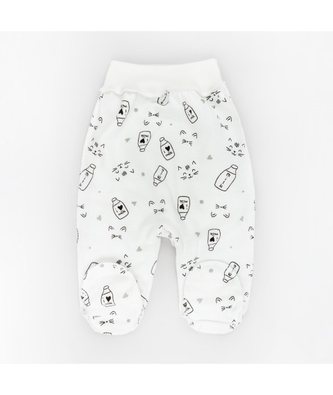 Set with a cap for newborns Milk made of Malena lining White 387 56 cm (d387млк)