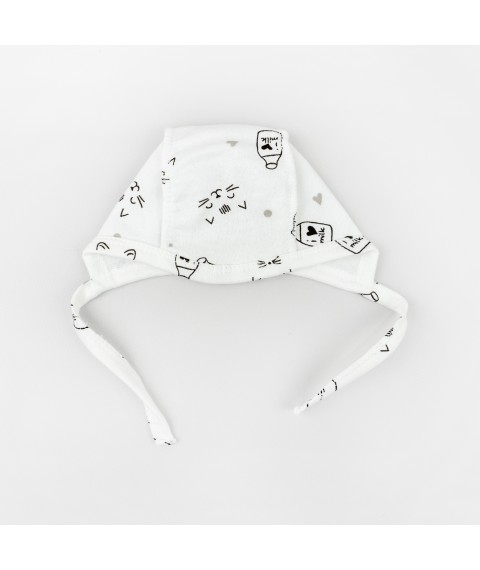 Set with a cap for newborns Milk made of Malena lining White 387 56 cm (d387млк)