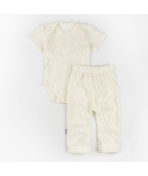 Комплект боди и штаны вафля Cream  Dexter`s  Молочный d107вф-мл  86 см (d107вф-мл)