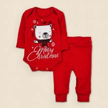 Дитячий святковий комплект з начосом Christmas Bear  Dexter`s  Червоний 321  74 см (d321-5-нгтг)
