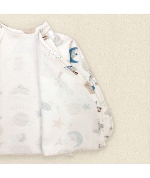 Комплект сорочка повзуни та чепчик для новонароджених футер  Dexter`s  Молочний 387  56 см (d387мс-з)