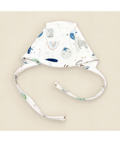 Комплект сорочка повзуни та чепчик для новонароджених футер  Dexter`s  Молочний 387  56 см (d387мс-з)