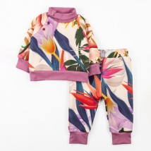 Leaves Dexter`s Baby Three-piece suit on fleece Multicolored d21-31-1 92 cm (d21-31-1)