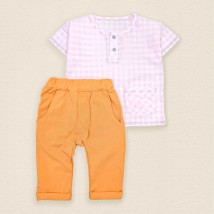 Костюм дитячий сорочка і штани Nature  Dexter`s  Жовтогарячий 1707  80 см (d1707-1)