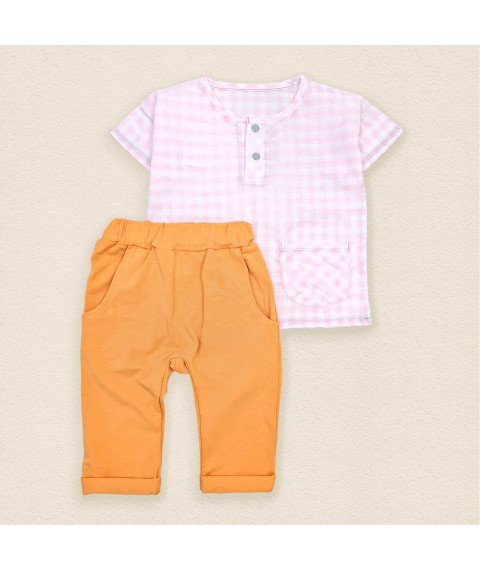 Костюм дитячий сорочка і штани Nature  Dexter`s  Жовтогарячий d1707-1  74 см (d1707-1)