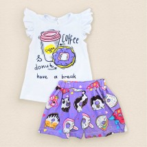 Яркий комплект для девочки кулир Donut   Dexter`s  Белый;Фиолетовый 127  110 см (d127пч-ф)