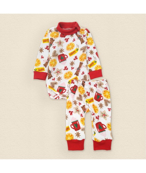Cinnamon Dexter`s Printed Bodysuit and Pants Set for Kids Red; White 978 86 cm (d978кц-б-нгтг)