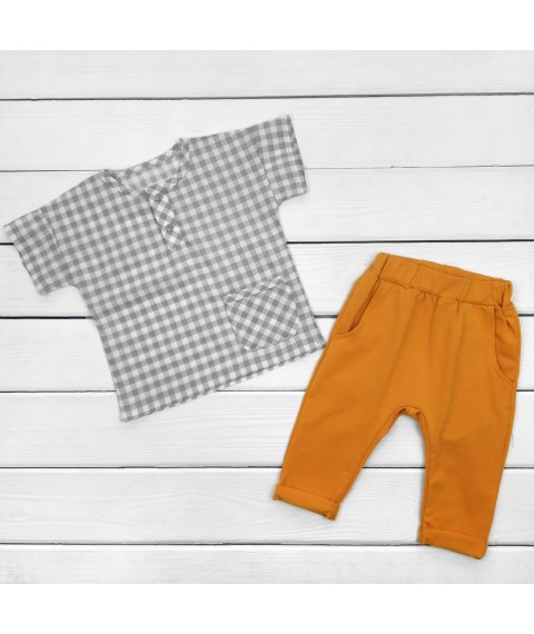 Children's suit Nature shirt and pants Dexter`s Gray 1707 74 cm (d1707-2)