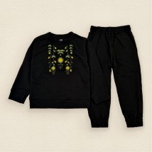 Black children's suit with Dexter`s embroidery print Black 218 98 cm (d218-1)