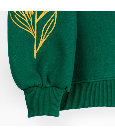 Костюм для девочки с вышивкой свитшот и кюлоты weaving flowers  Dexter`s  Зеленый d2167-1  134 см (d2167-1)