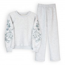 Stylish suit for girls with embroidery weaving flowers Dexter`s Gray d2167-3 146 cm (d2167-3)