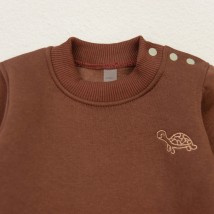 Turtle Dexter`s stylish set for babies three-piece set on fleece Brown d21-39kf 74 cm (d21-39kf)