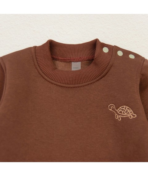 Turtle Dexter`s stylish set for babies three-piece set on fleece Brown d21-39kf 92 cm (d21-39kf)