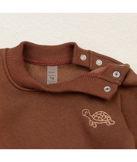 Turtle Dexter`s stylish set for babies three-piece set on fleece Brown d21-39kf 74 cm (d21-39kf)