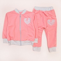 Спортивний костюм для дівчинки двунитка heart  Dexter`s  Рожевий d210-222  92 см (d210-222)
