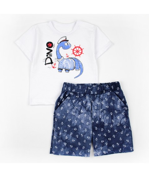 Summer set for boy Dino Dexter`s Dark blue; White 152 86 cm (d152dn-b)