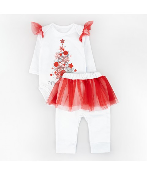 Merry Christmas Dexter`s White; Red 345 80 cm (d345-1mr-b-ngtg) bodysuit and trousers with tulle
