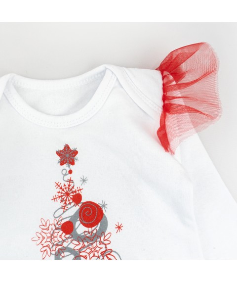 Merry Christmas Dexter`s White; Red 345 80 cm (d345-1mr-b-ngtg) bodysuit and trousers with tulle