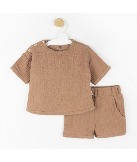 Костюмчик детский из муслина Cinnamon  Dexter`s  Коричневый d455кц  74 см (d455кц)