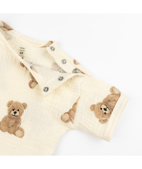 Костюмчик детский из муслина bear  Dexter`s  Бежевый;Коричневый d455вд  74 см (d455вд)