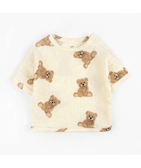 Костюмчик детский из муслина bear  Dexter`s  Бежевый;Коричневый d455вд  74 см (d455вд)