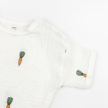 Костюм дитячий шорти та футболка з морквинками Carrot  Dexter`s  Білий;Зелений d455мк  80 см (d455мк)
