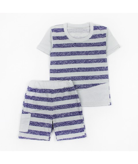 Summer suit for boy Stripe Dexter`s Blue;Grey 157 110 cm (d157-1)
