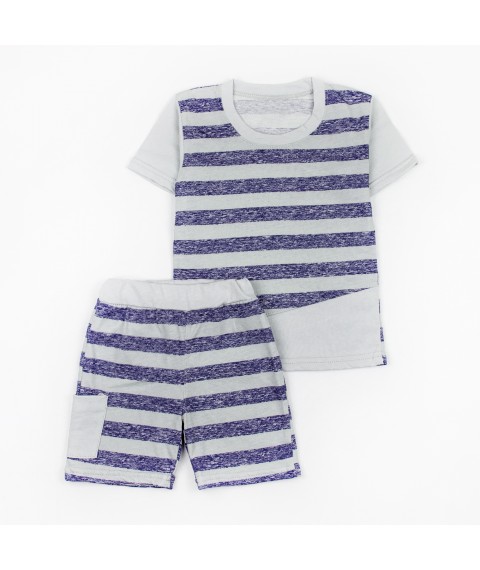 Boy's summer suit Stripe Dexter`s Blue;Grey 157 86 cm (d157-1)